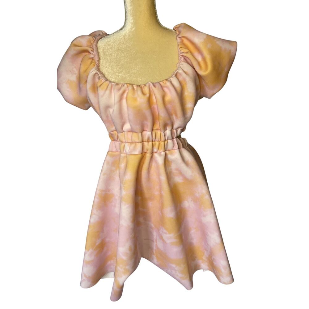 ASOS Design Bubble Sleeve Open Back Mini skater Dress Size US 14